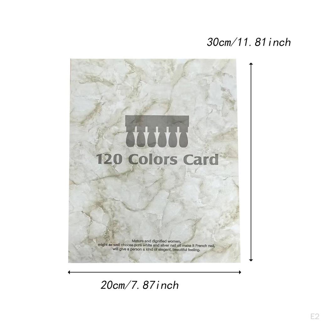 120 Nail Color Swatches Book Manicure Tool for Polish Gel Display Chart Salon