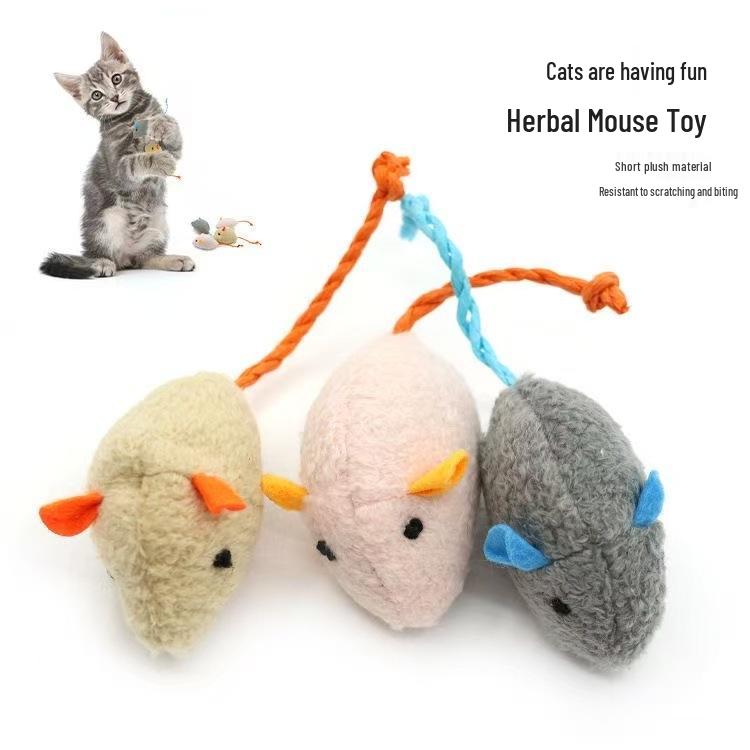 Durable Plush Interactive Catnip Rat Chew Toy for Cats