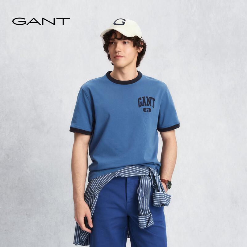 GANT Men's College Style Color-Block Short Sleeve T-Shirt