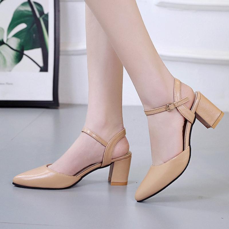 Women's Retro  Square Heel Sandals 2026 New Women's Casual Sweet Office Work Pump Professional Women's Shoes