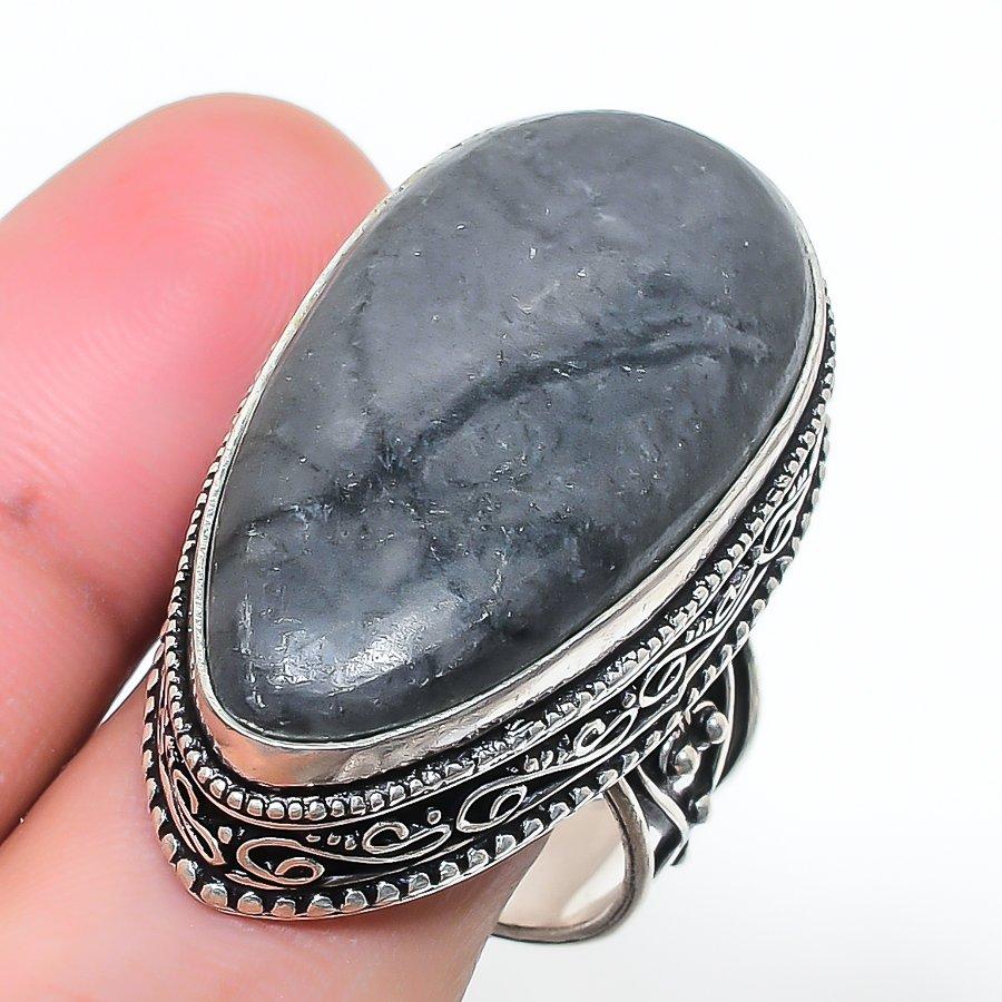 Natural Picasso Jasper Gemstone 925 Sterling Silver Jewelry Ring Size 8.5 AR-17096