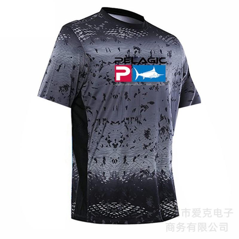 Pelagische Angelbekleidung Sonnenschutzkleidung Kurzärmeliges Outdoor-Sportbekleidung Weicher Stoff Schnelltrocknendes Rundhals-T-Shirt