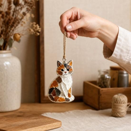 Sea Glass Suncatcher Ornament, Handmade Animal Ocean Sea Glass Acrylic Hanging Pendants, DIY Sea Glass Summer Hanging Ornament Decor, Valentine's Day