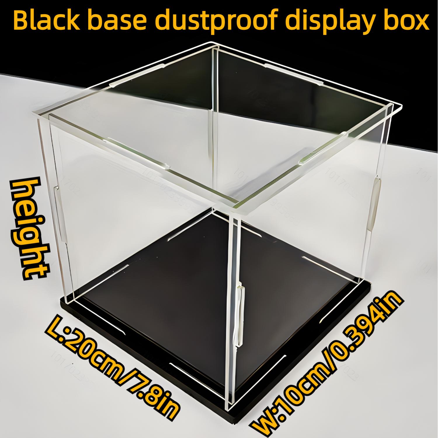 

1 шт., черная акриловая демонстрационная коробка, подходит для игрушечных кукол, предметов коллекционирования и простых в сборке пылезащитных коробок для хранения height 25cm