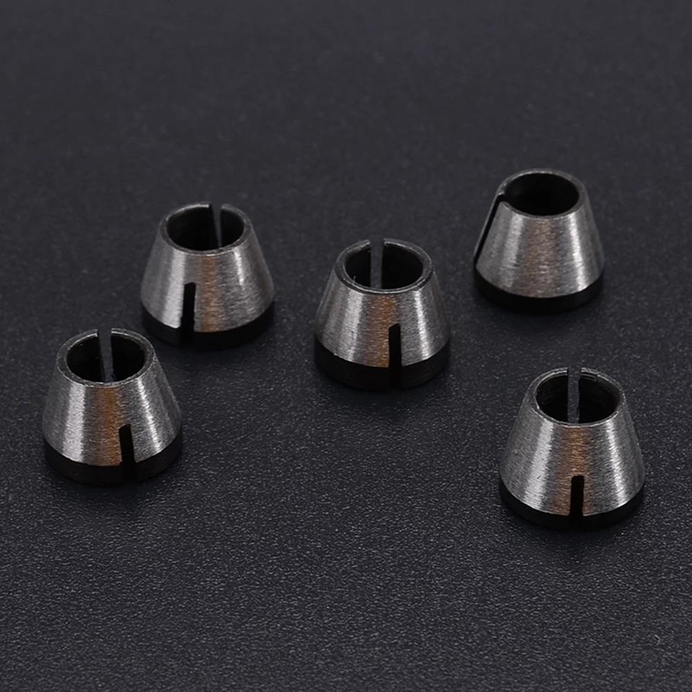 

Trimming Machine Trimmer Collet Chucks Router Bit Router Bit Collets Woodworking Tool 2/5pcs Engraving Hot sale 2pcs