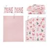 3pcs Pink Christmas Printed Chipless Bedding Set Bedroom Dormitory 1 Duvet Cover+2 Pillowcases Multi Size Machine Washable Set