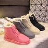 Winter Student Snow Boots Women's Short Boots Short Thermal Boots Lace-Up Women's Shoes Flat Heel Martin Cotton Boots