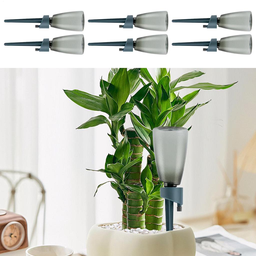 6Pieces Plant Watering Devices with Bottle Plant Watering Spikes Slow Release Control Valve Automatic Dripper Device for Balcony