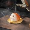 Pufferfish Incense Stick Holder Resin Globefish Tea Pet Figurine Incense Burner Home Office Tea Room