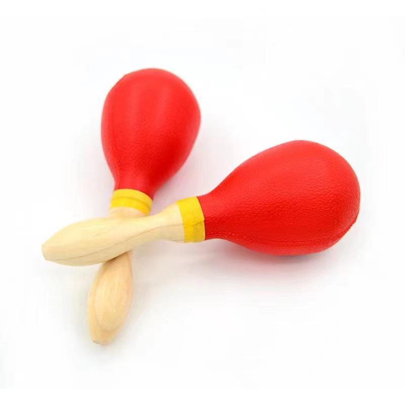 

Wooden Handle Maraca Rattle Toy: Percussion Instrument for Kids and KTV Events