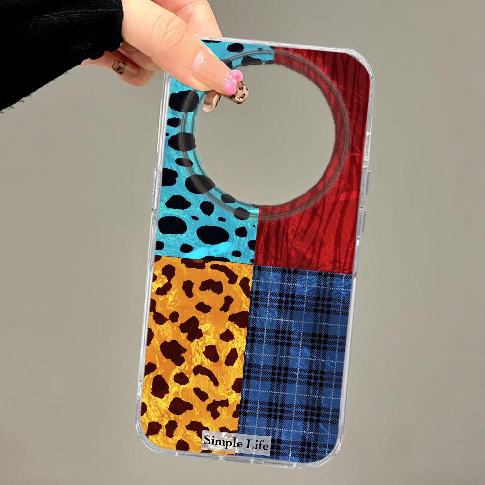 

Korean Four-colorful Leopard for Honor 400 Lite 200 Pro X9c X9a X7d X7c X8b X9b X8c 90 Smart 70 X6c X6 X7b X8a Phone Case Cover Honor Play 8T 5G білий