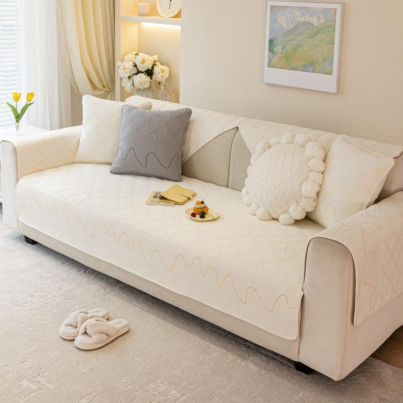 Modern Simple Pure Cotton Sofa Cushion  New Sofa Cover Fabric Non-Slip Sofa Towel Four-Season Universal Seat Cushion