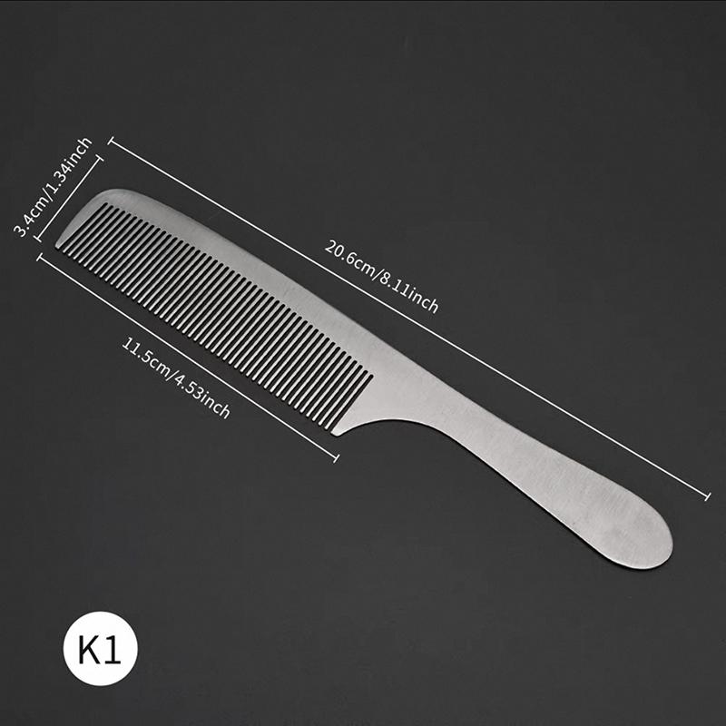 Barber Professional Stainless Steel Silver Hairdressing Comb Anti-Static Men Haircut Clipper Ultra-Thin Comb Salon Styling Tool