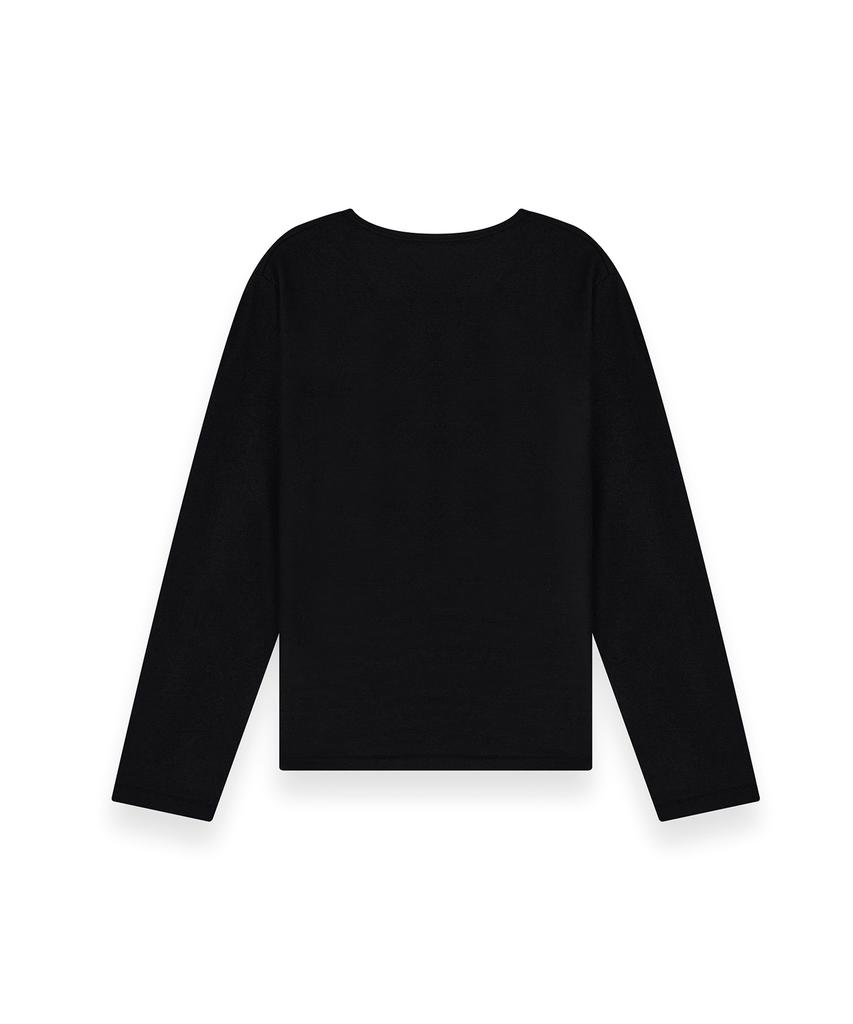 R-4 R-0037 / Sexy Fit U-Neck Long Slevee(Black)