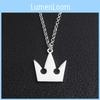 Kingdom Hearts Crown Necklace With Letter Metal Pendant For Anime Fans