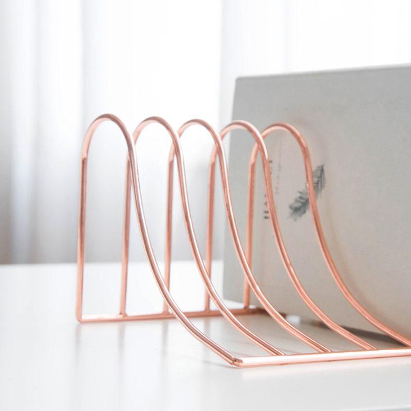 10 Fächer Aktenregal Bücherständer Buchstütze Schmiedeeisen Organizer Büro Zuhause