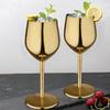 Stainless Steel Wine Goblet Glasses Gold Plated, Matt, Set of 2