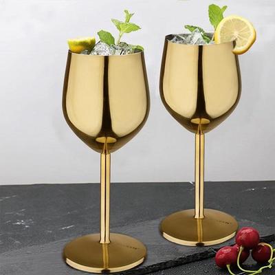 Weinkelchgläser aus Edelstahl, vergoldet, matt, 2er-Set