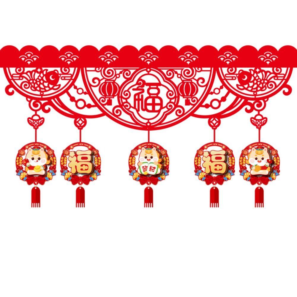 Lucky Character Door Decoration Red New Year Decorations Festive New Year Supplies