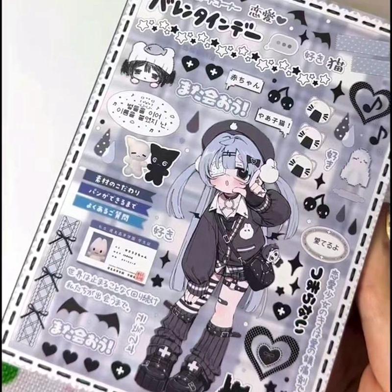 Japanese Retro Cute Girls' Weekly Series Decorative Stickers Book Scrapbooking Phone DIY Journal Collage Material Sticker Gift