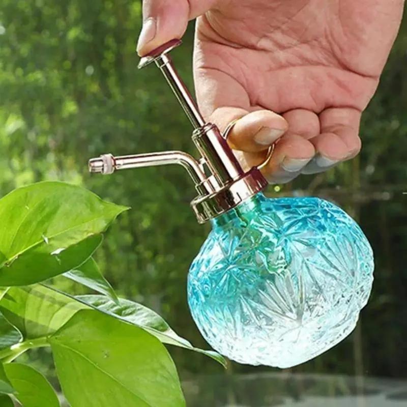 1PC Vintage Mini Spray Bottle Storage Bottle Translucent Glass Non-slip Bottom Watering Jar Sprinkling Bottle Gardening