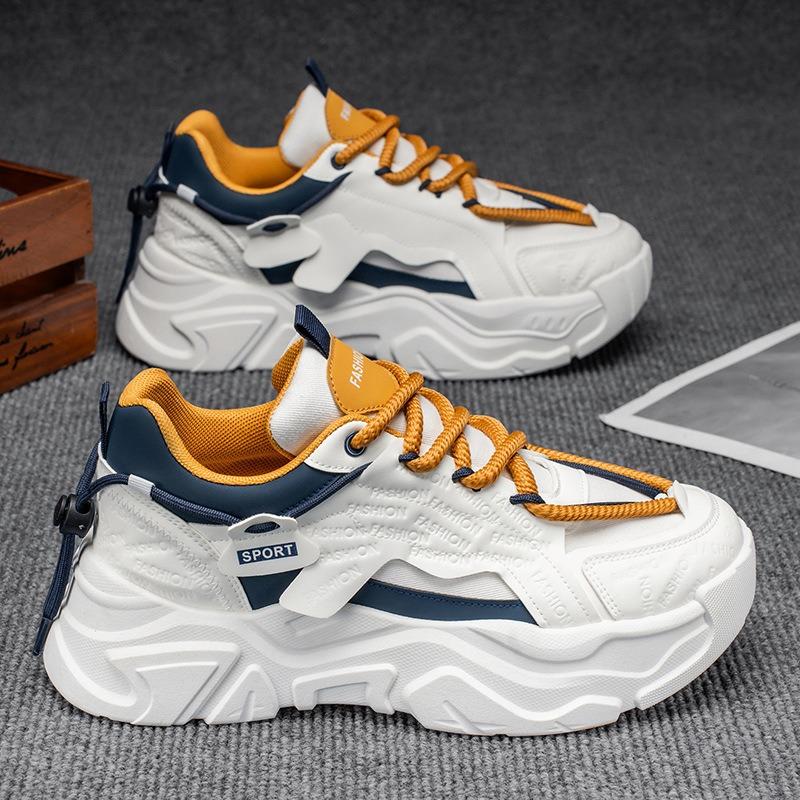Shoes Men's Shoes Autumn New Breathable Mesh Shoes Men's Trendy Versatile Thick-soled Heightening Casual Sports Shoes