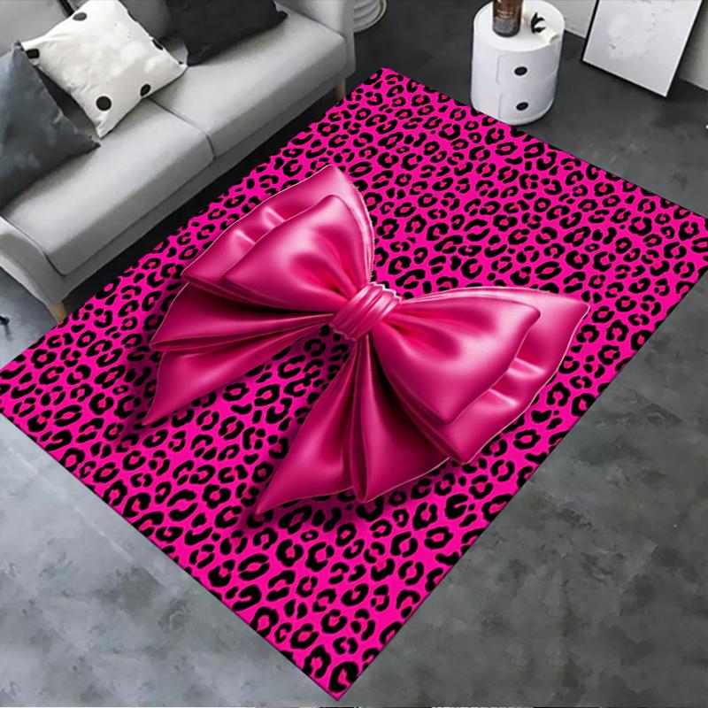 Nouveau Tapis Rose et Noir avec Nœud 2025 pour Salon Chambre Maison Décoration Canapé, Tapis de Sol Antidérapant pour Jouer les Enfants28