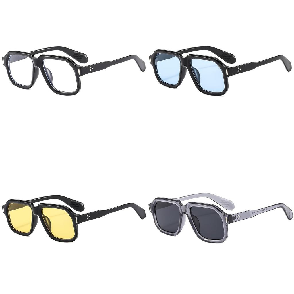 New Geometry Square Sunglasses For Men And Women Uv400 With Blue Lenses For Outdoor Activities