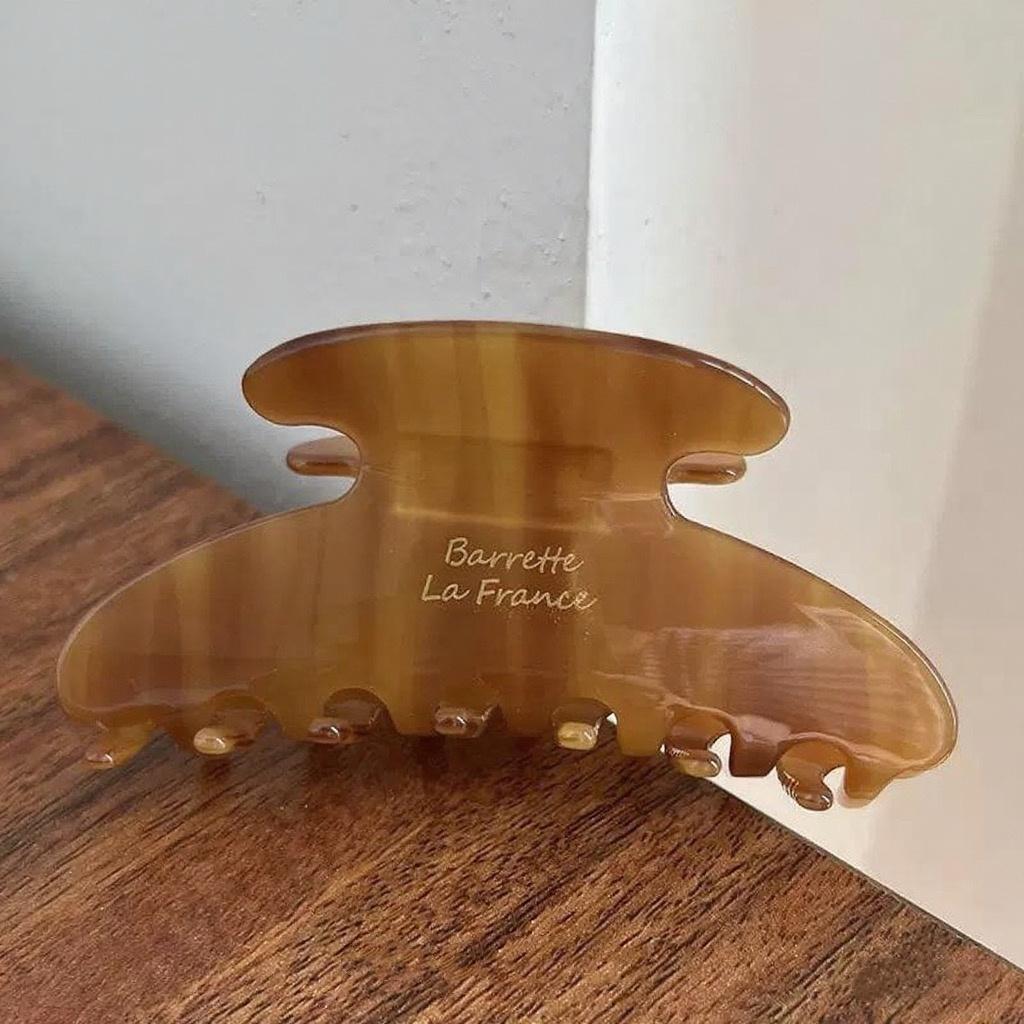 1Pc Elegant Vintage French Hair Clip Two-Tone with Wood Grain & Marbled Design Perfect for Casual Daily Dressing Cute Hair Clips