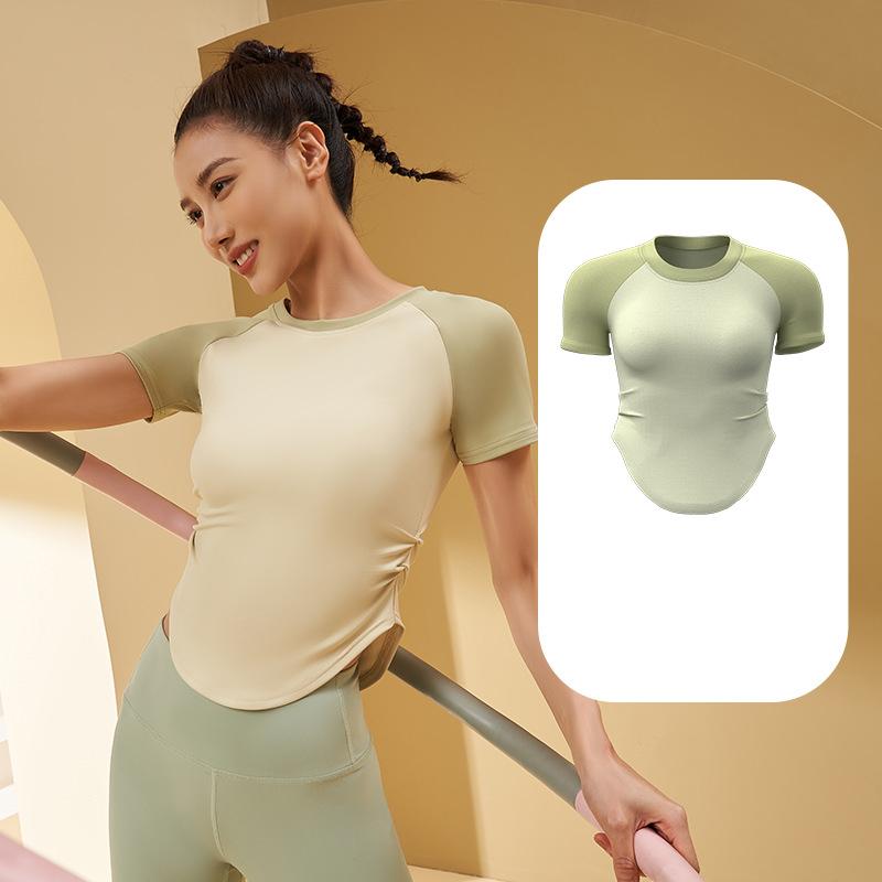 Sommer Nahtlose Sport T Shirt Frauen Kurzarm Fitness Schnell trocknend Yoga Shirts Sportswear Workout Training Gym Tees