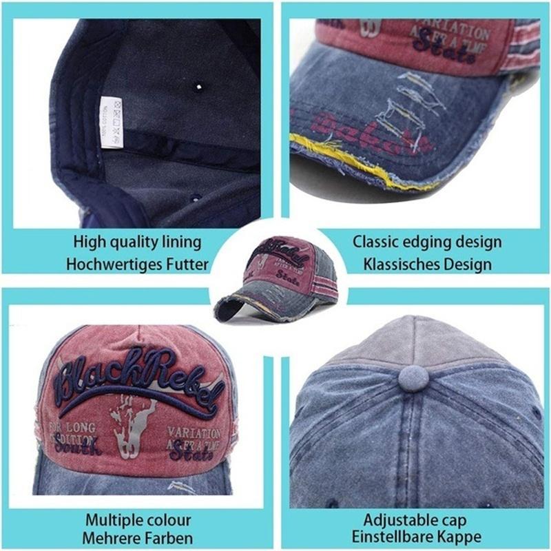 Cap Summer Cap Vintage Cotton Baseball Cap Unisex Distressed Snapback Trucker Hat