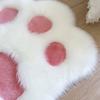 Plush Cat Paw Rug Fluffy Cute Kitten Paw Shape Floor Mat Cozy Furry Anti-Slip Bedroom Rug for Living Room Nursery Playroom Decor