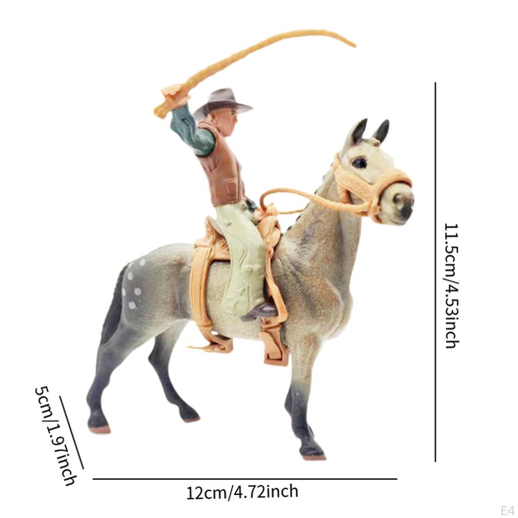 Tiermodell Pferd Actionfigur PVC mit Sattel Simulations-Spielset Wildtier-Statue Lernspielzeug