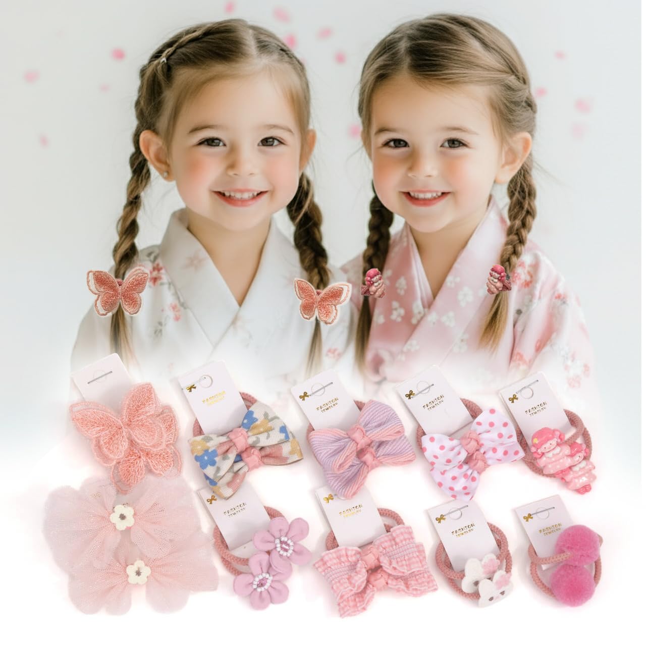 

BIANHUAN Резинки для волос, Детские аксессуары для волос, Банты, Украшения для волос, Аксессуары для волос для малышей, Девочек, Набор из 20 штук, Милые и стильные украшения для волос, Подарок