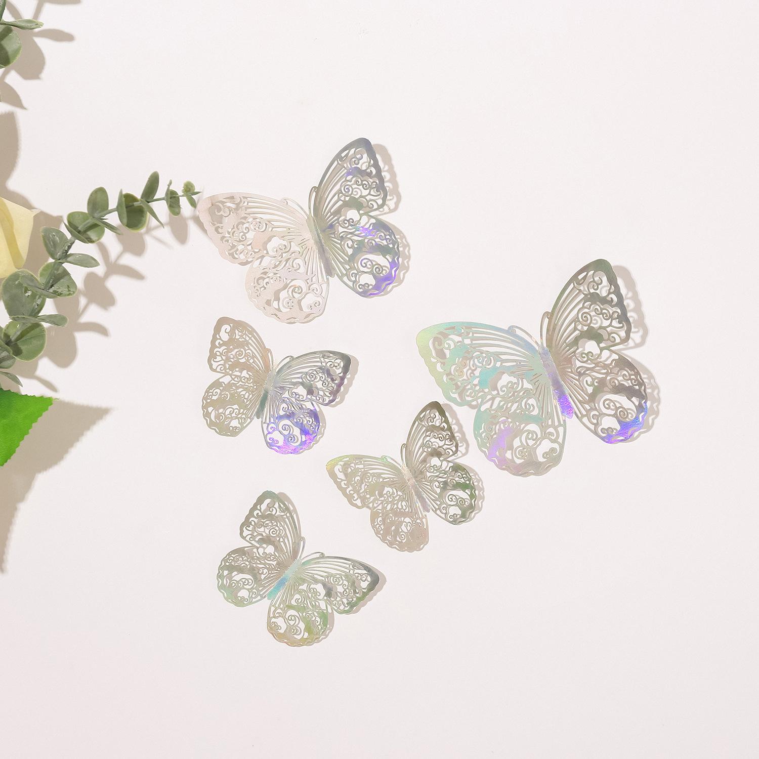 

10 цветов 12 шт. бабочка серебряное зеркало украшение дома комната искусство 3D DIY наклейки на стену