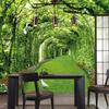 Green Garden Wall Mural Vine Corridor With White Doves Nature Wallpaper for Living Room Decor