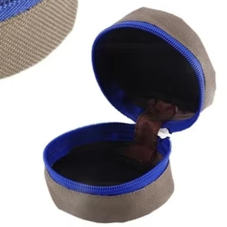 1 Pcs New Fly Fishing Storage Zippered Reel Pouch Sponge Cover Protective Bag Case