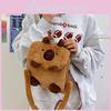 Stylish Capybara And Raccoon Plush Backpack Versatile Large Capacity For School Use