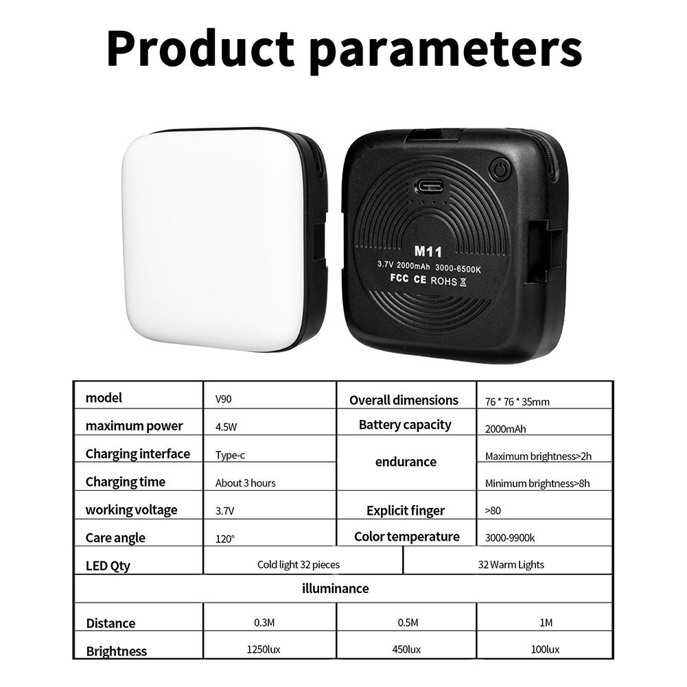 Photography Lamp 3000-9900k Pocket LED Video Light Lamp Bicolor Temperature Camera Phone Photography Fill Lights China Mainland