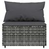 Garden Center Sofa with Cushions Grey Poly Rattan