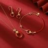 Ping An Buckle Chinese Knot Agate Ear Hook Vintage New Year's Gift Versatile Earrings Ear Jewelry
