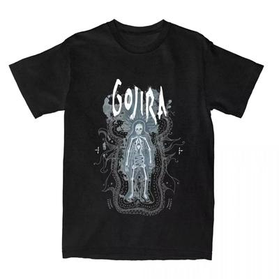 Men's Gojiras Rock Metal Band Printed T-shirt Loose Comfortable Clothing Vintage Short Sleeve Crew Neck Men's T-shirt