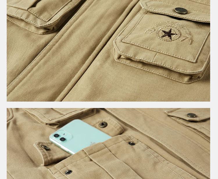 Herren Baumwollweste mit mehreren Taschen für Frühling & Herbst - Lässig & locker geschnitten (Stil 1807)