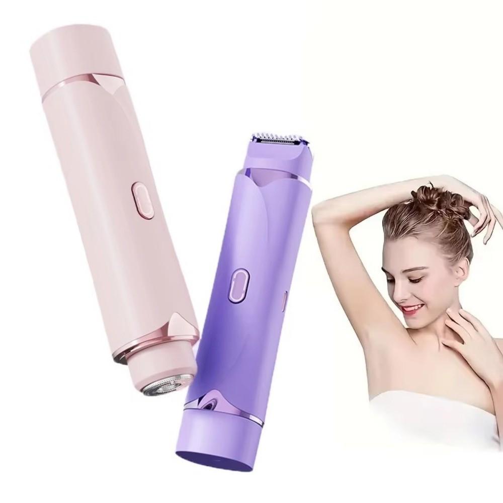 USB Rechargeable Electric Shaver Double Razor Head Bikini Trimmer Multi-function Epilator Underarm