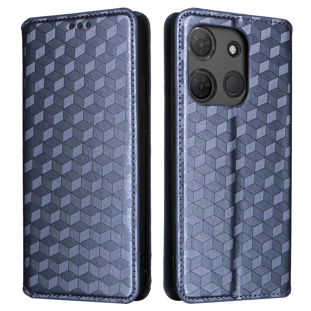 For TCL 503 Wallet Case Rhombus Imprinted Leather Phone Cover