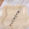 Colorful Zircon Collarbone Chain Irregular Crystal Long Tassel Necklace  Jewelry Accessories