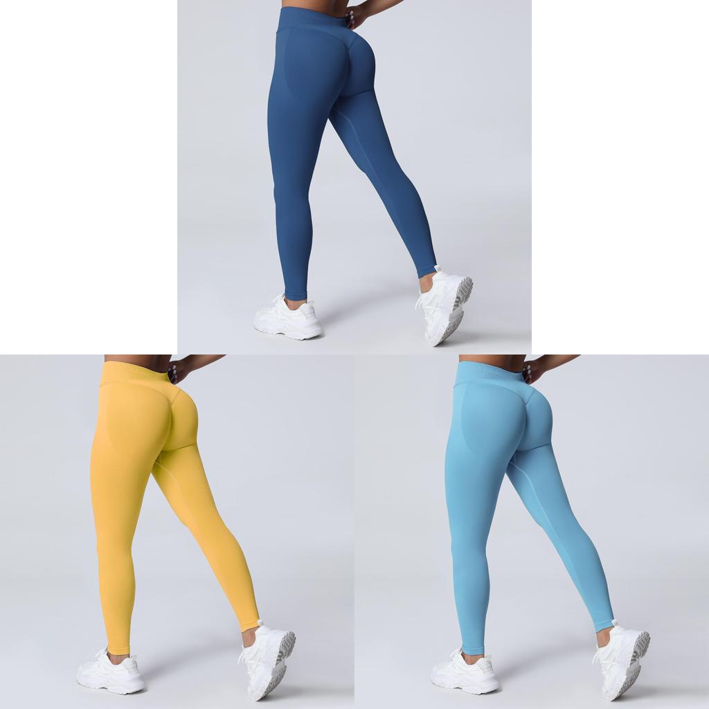 Seamless Matte High Waist Workout Leggings With Peach Lift For Yoga And Running
