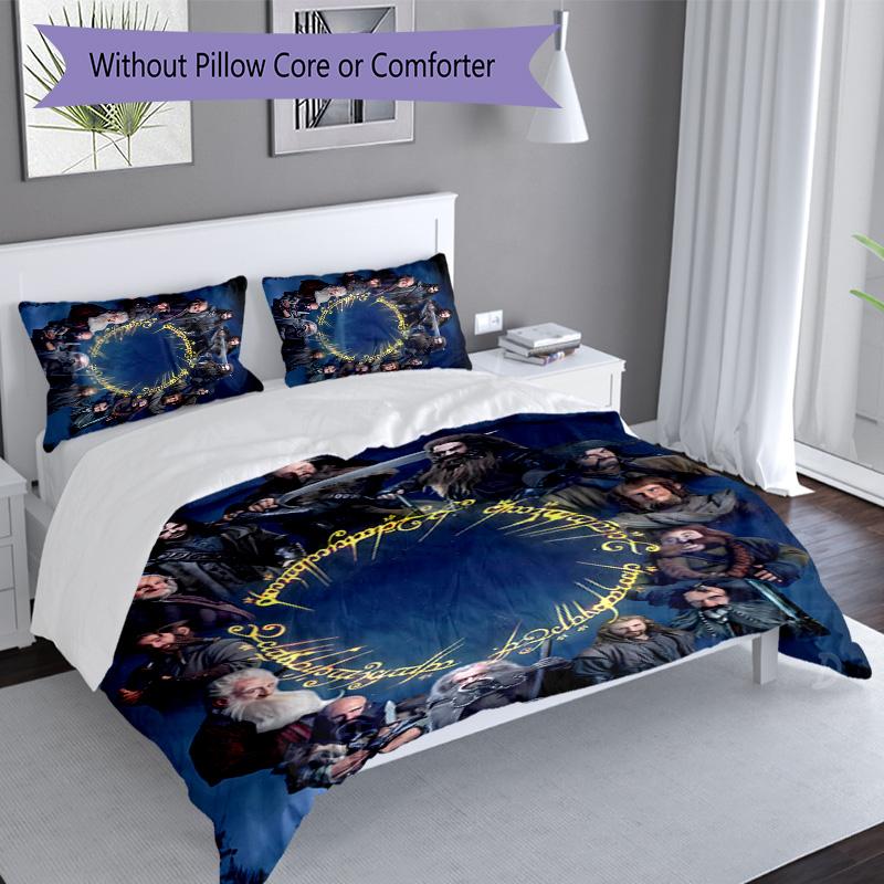 3pcs The Lord of the Rings pattern bedding set duvet cover set includes duvet cover &pillowcases, perfect all season bedroom decoration & gift
