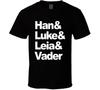 Han & Luke & Leia & Vader Star Wars Movies Fan T Shirt