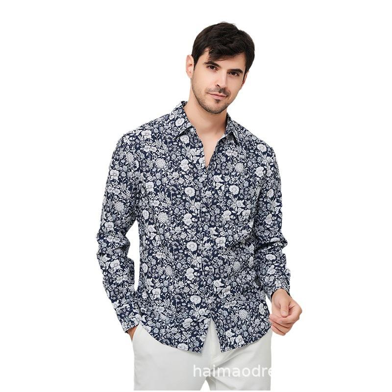 Men’s Lightweight Floral Long Sleeve Casual Shirt
